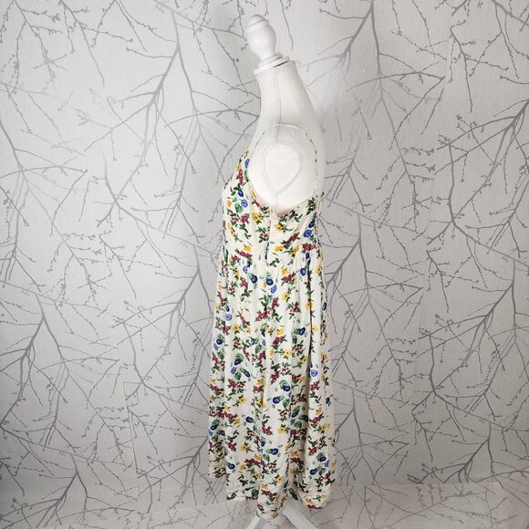 Old Navy Colorful Floral Printed Strappy Smocked Midi Dress - Picture 3 of 8